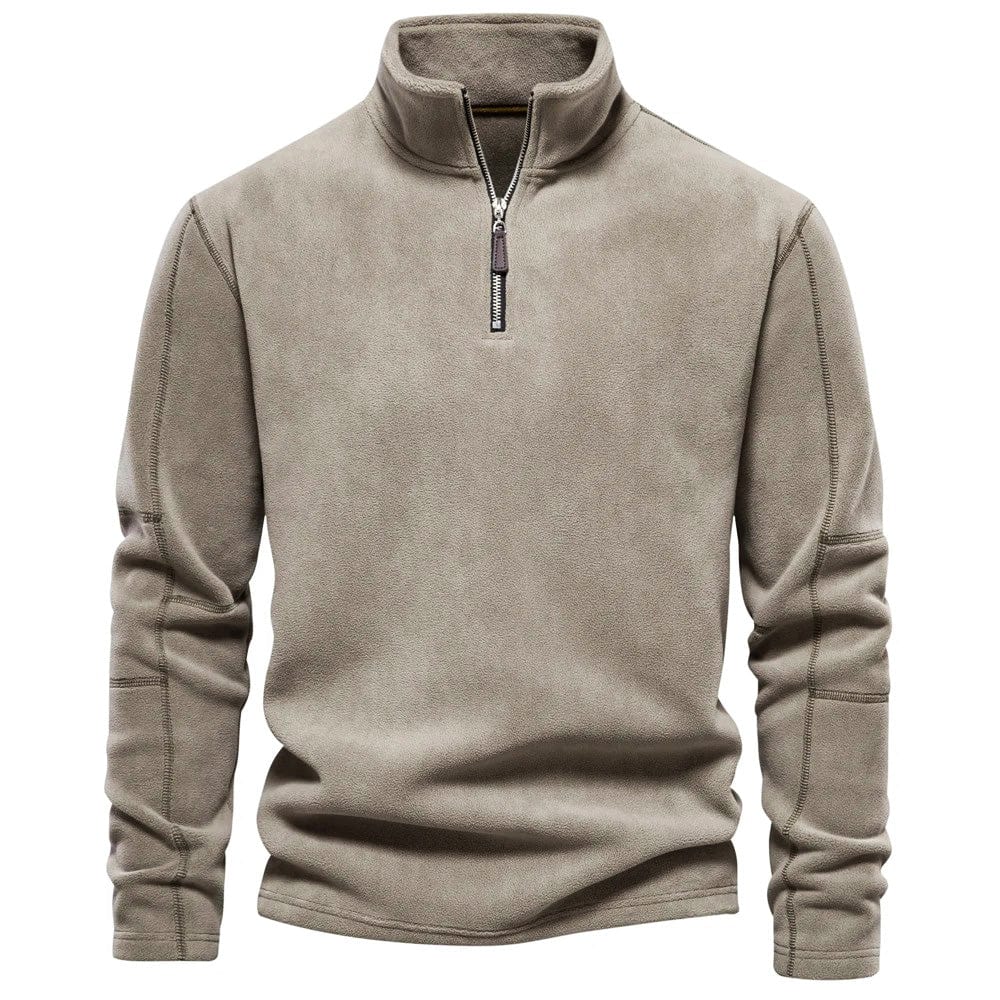 George - Men's Klassisches Sweatshirt with Quarter Zip at Collar