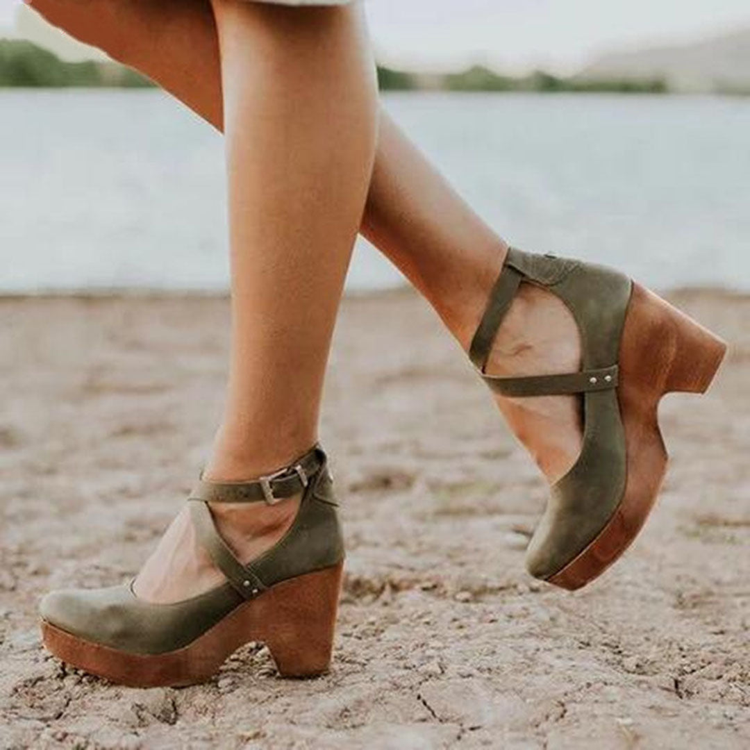 Joanna - Women's Elegant Geschlossene Zehen Wedge High Heels