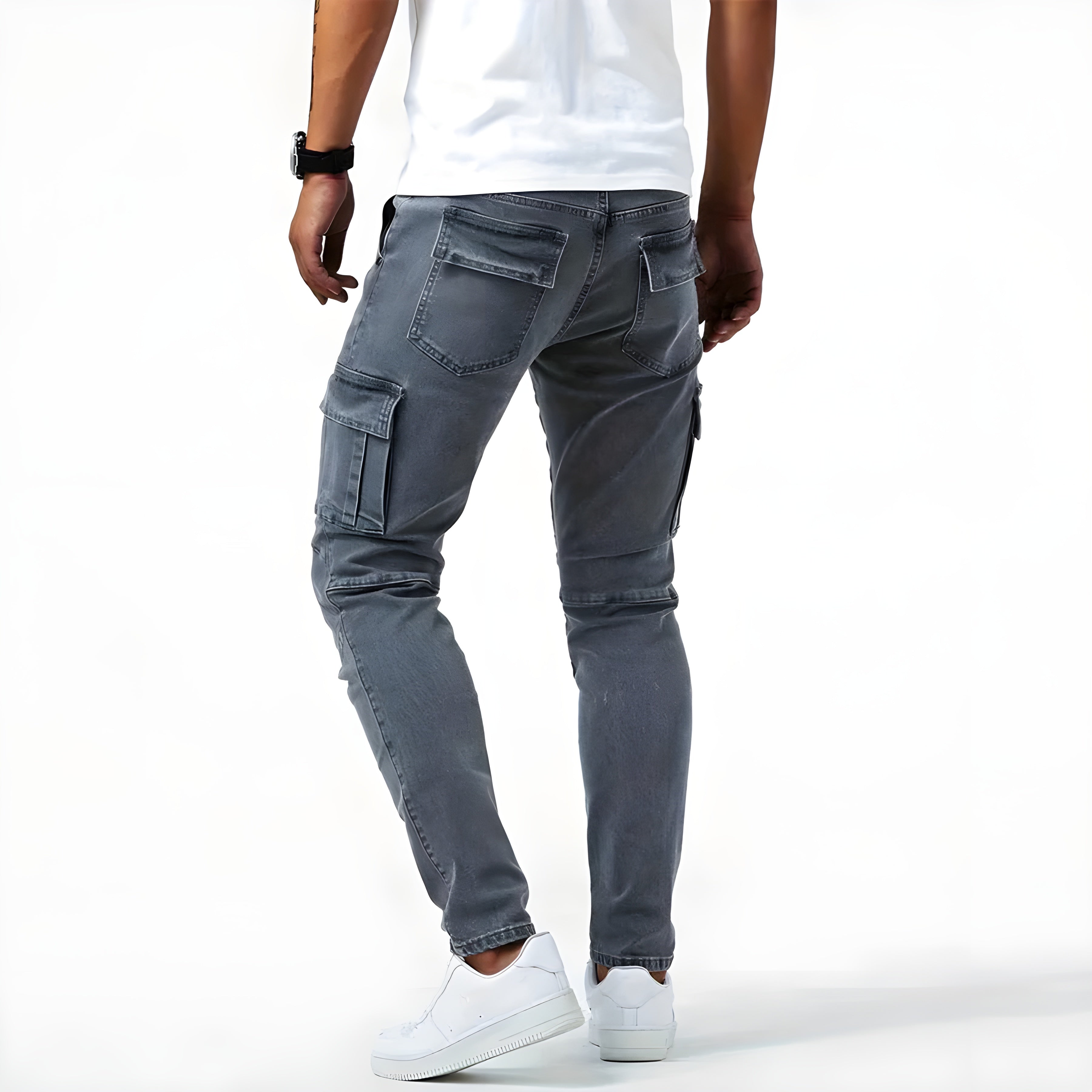 Gareth - Men's Trendige Cargo Trousers with mehreren Pockets and schmaler Fit