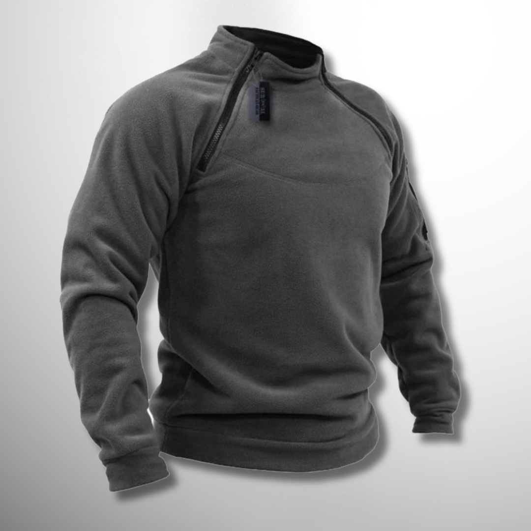 Ethan - Men's Spring Quarter-Zip Sweater with Stehkragen