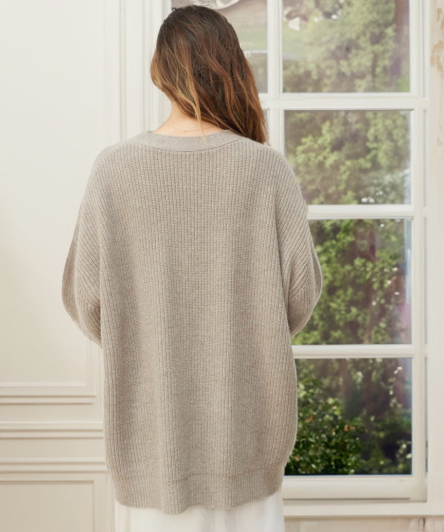 Natalie - Women's Oversized Cardigan with Buttons