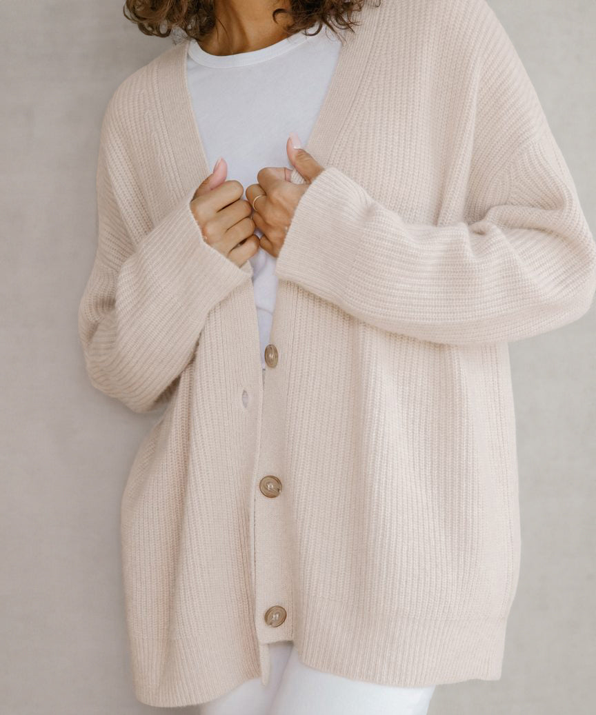 Natalie - Women's Oversized Cardigan with Buttons