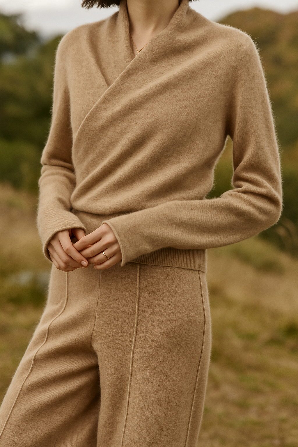 Sandra - Women's Elegant Wrap Sweater with Crossover Design