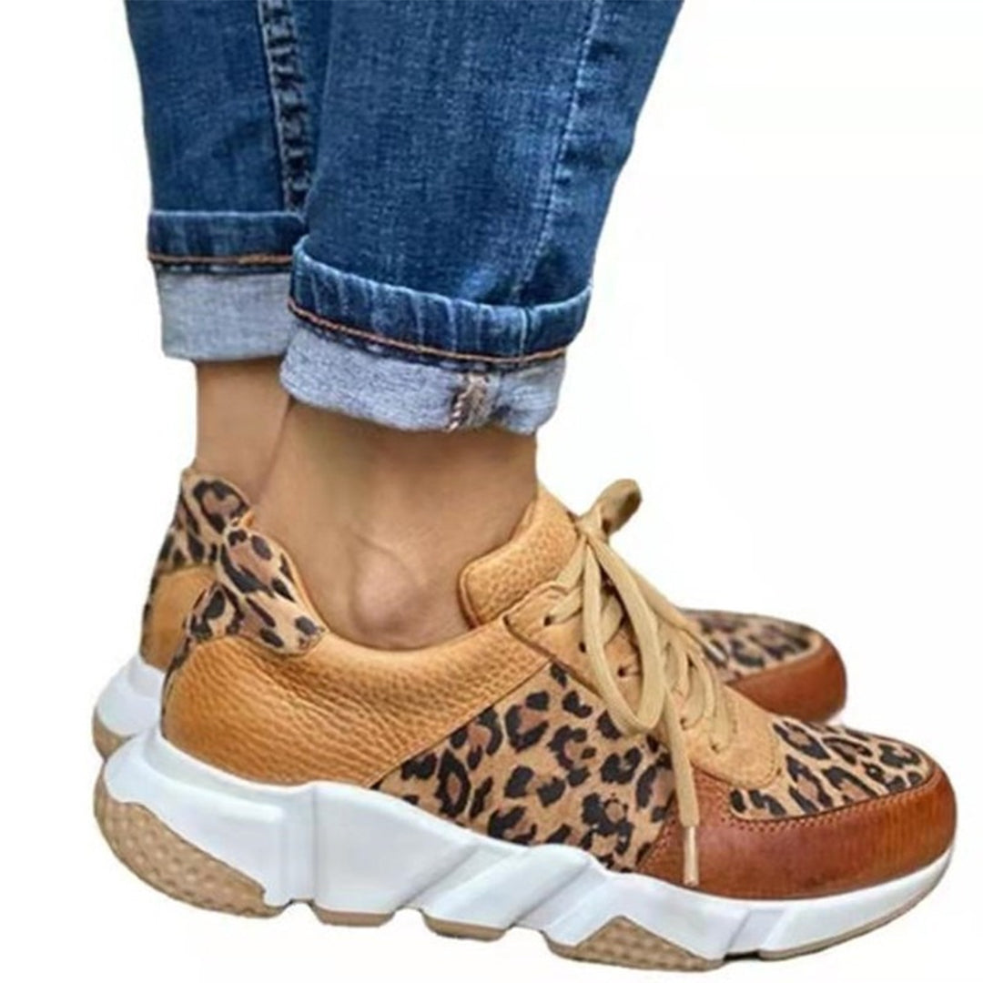 Eleanor - Stylish Women's-Spring-Sneaker with Leopard Print and Lacing
