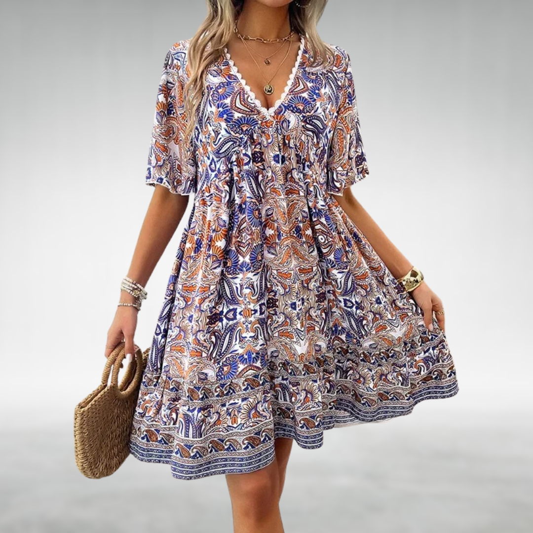 Abigail - Women's Summer Boho Paisley Mini Dress