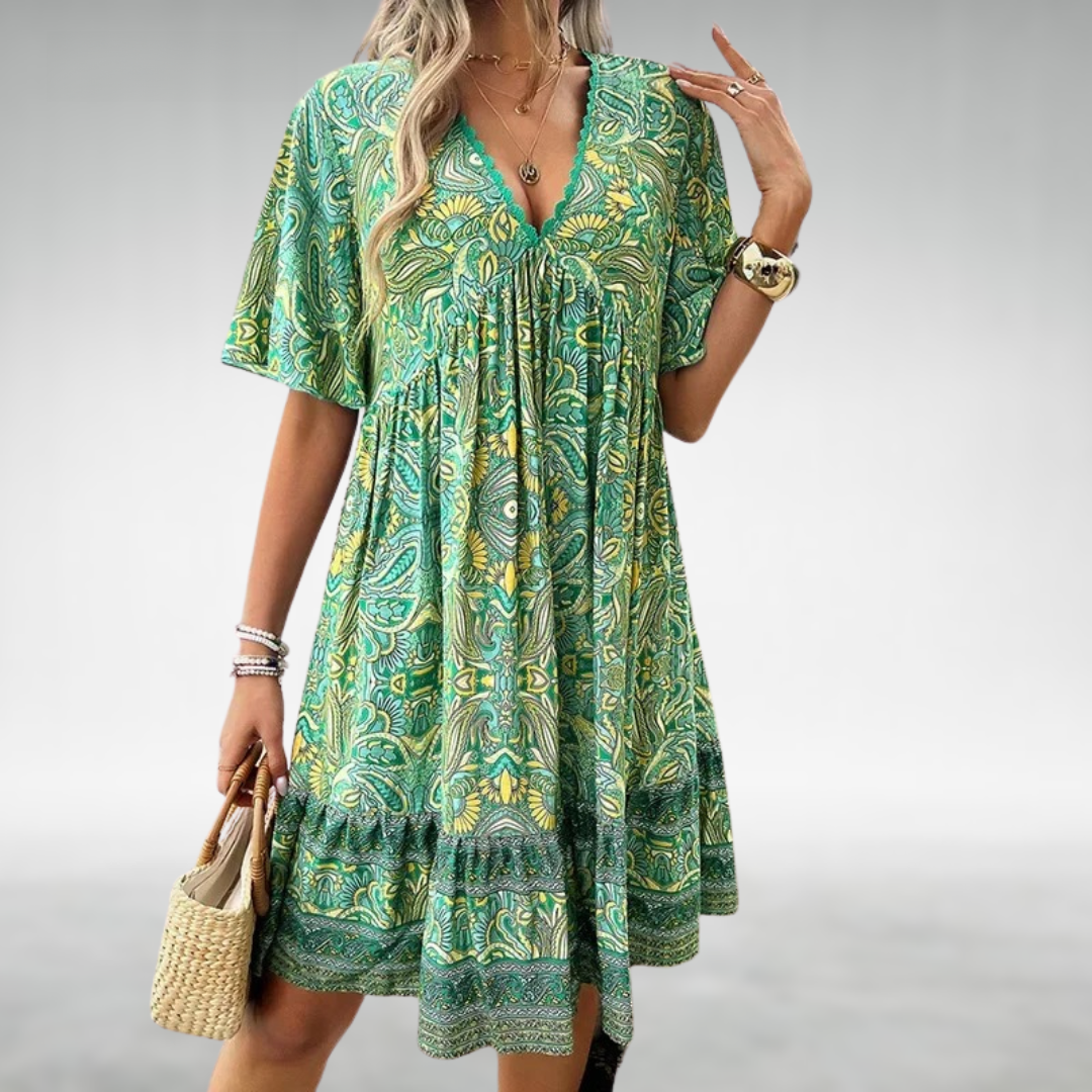 Abigail - Women's Summer Boho Paisley Mini Dress