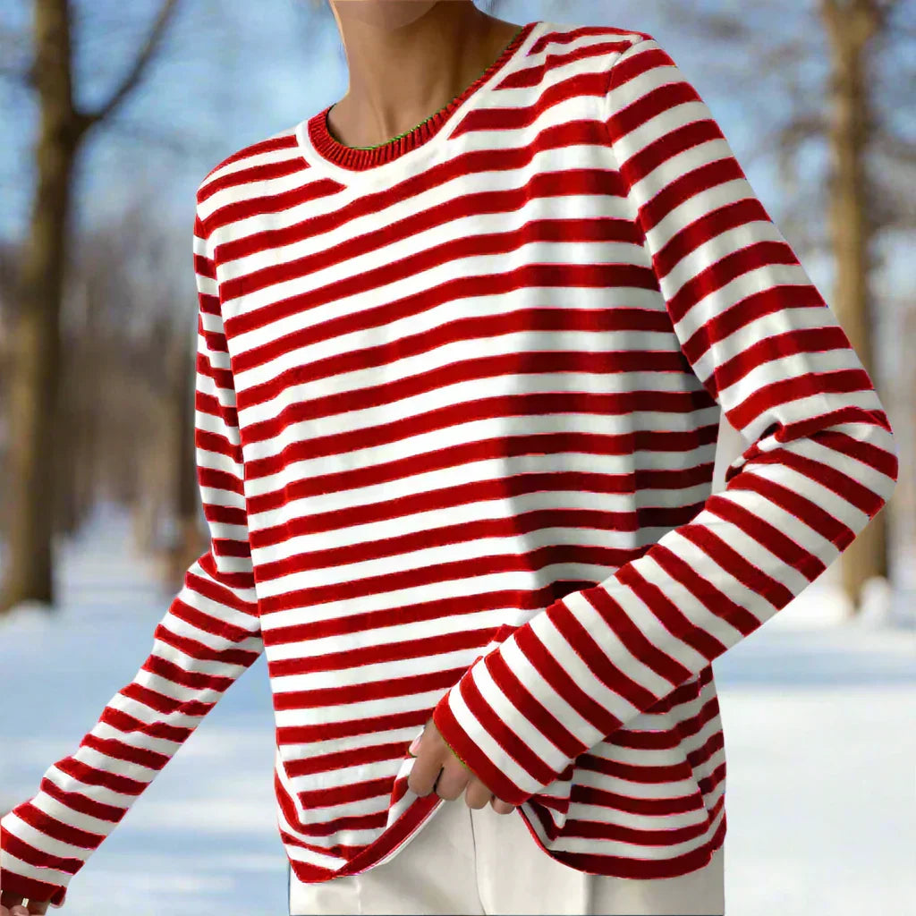Abigail - Women's Casual Striped Long Sleeve Shirt