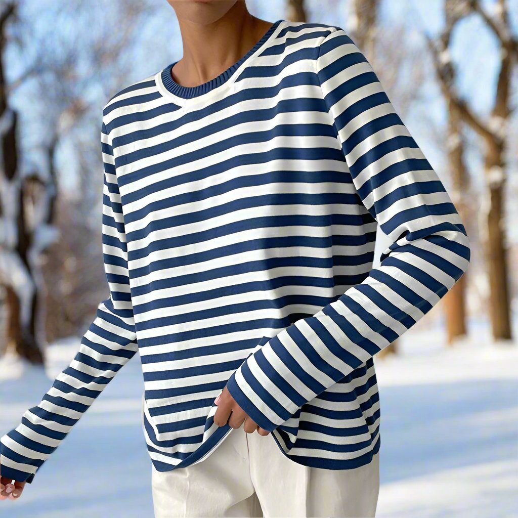 Abigail - Women's Casual Striped Long Sleeve Shirt