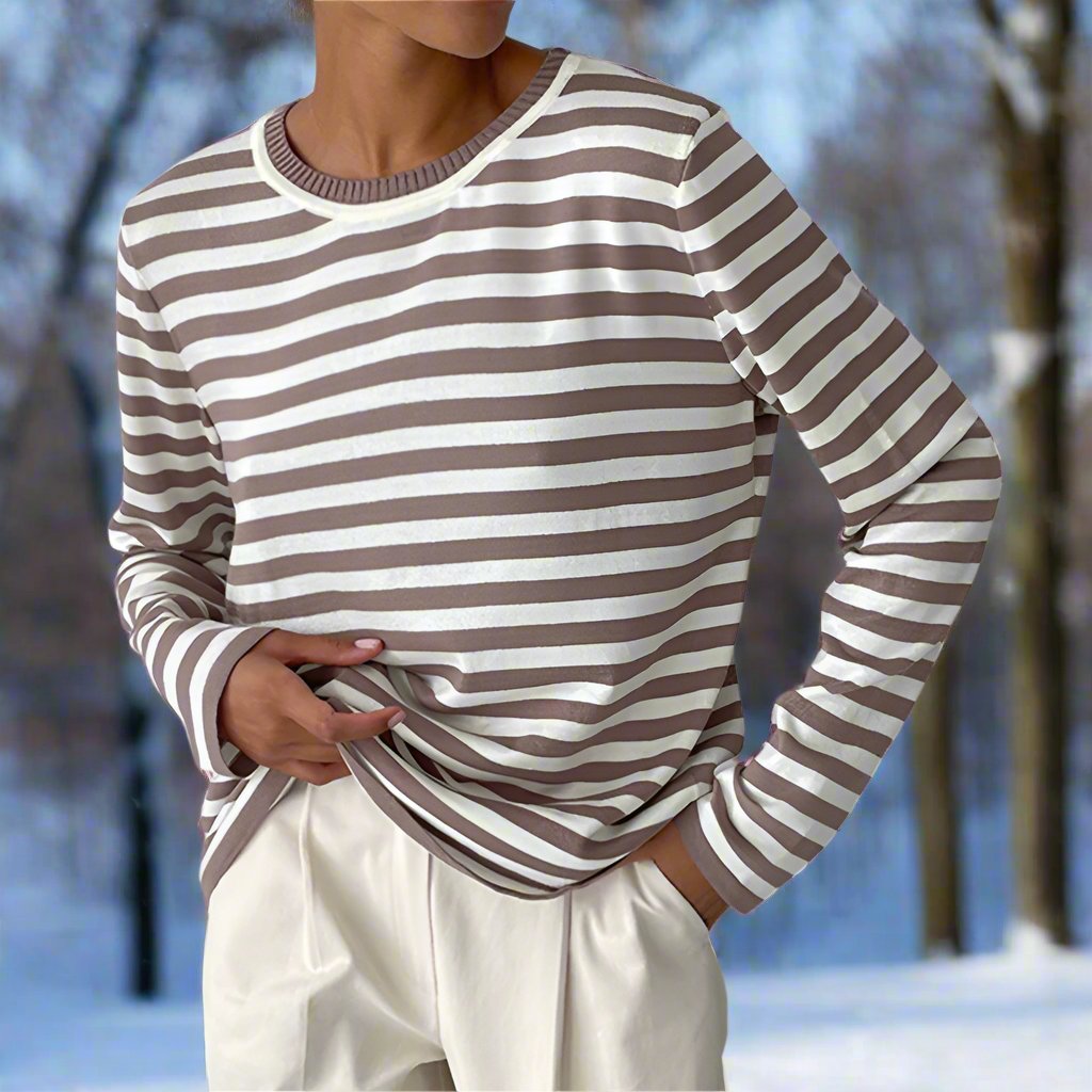 Abigail - Women's Casual Striped Long Sleeve Shirt