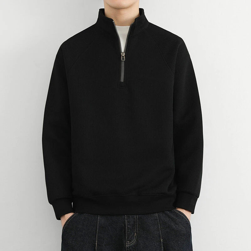 Max - Men's Casual Long Sleeve-Sweatshirt with Zip