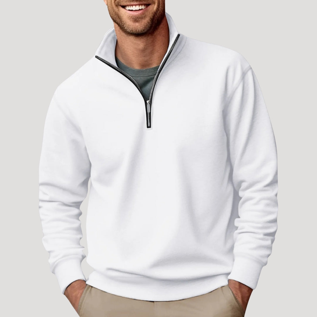 Glen - Men's Classic Sweater with Quarter Zip
