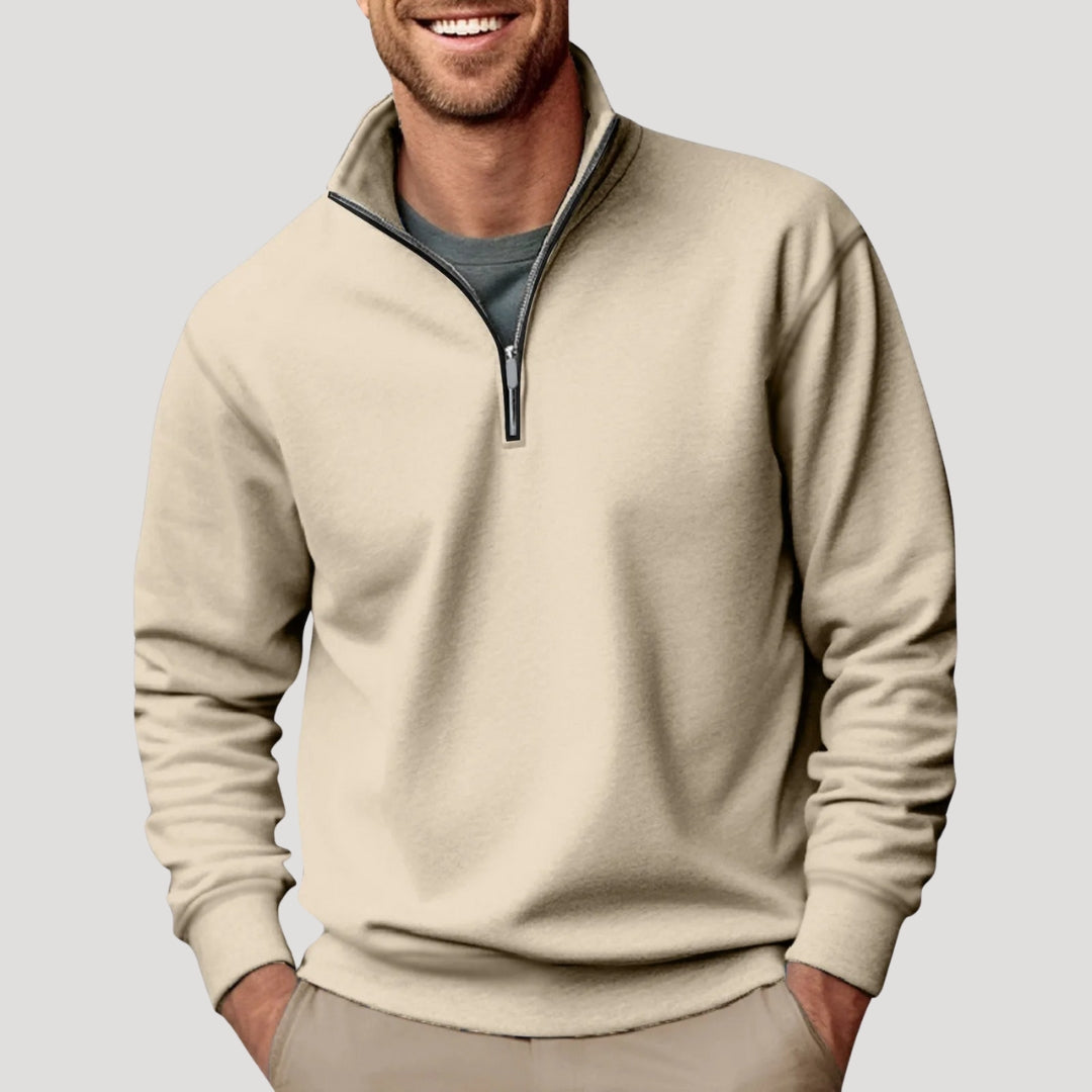 Glen - Men's Classic Sweater with Quarter Zip