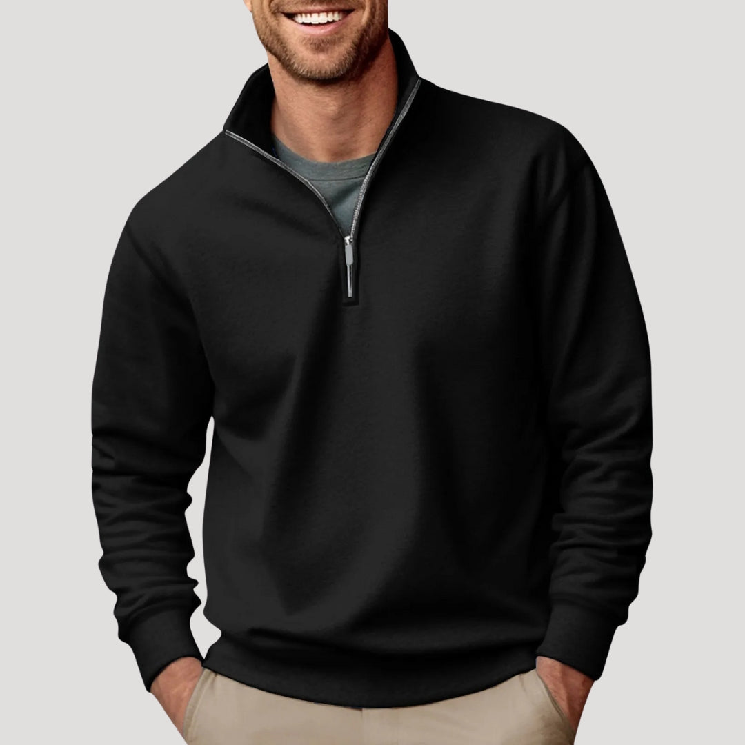 Glen - Men's Classic Sweater with Quarter Zip