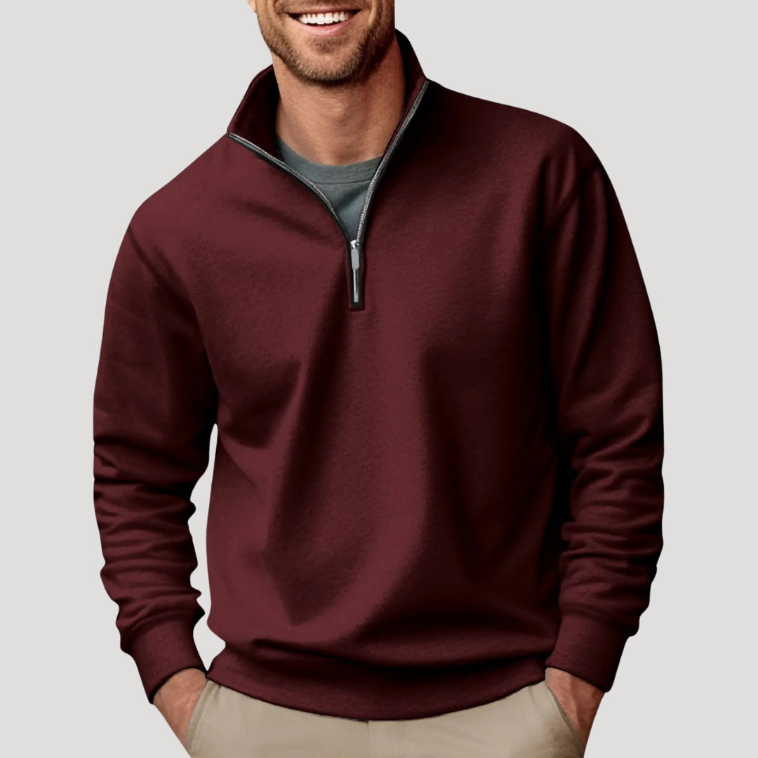 Glen - Men's Classic Sweater with Quarter Zip