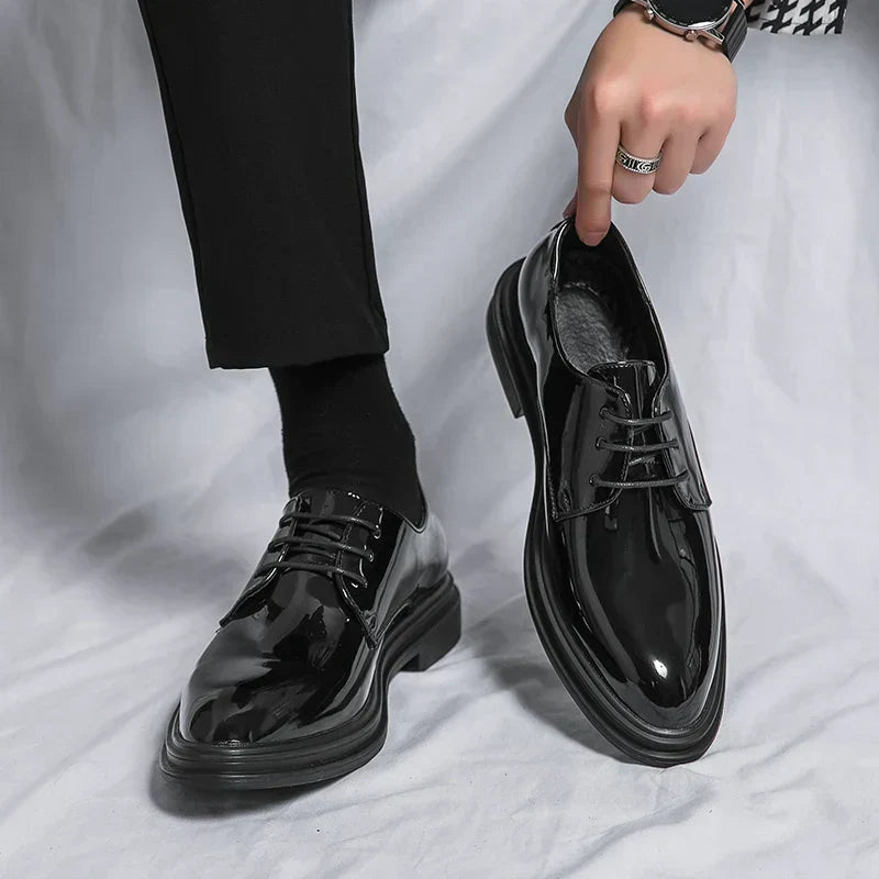 Ross - Men's Glittery Lace-Up Derby Shoes
