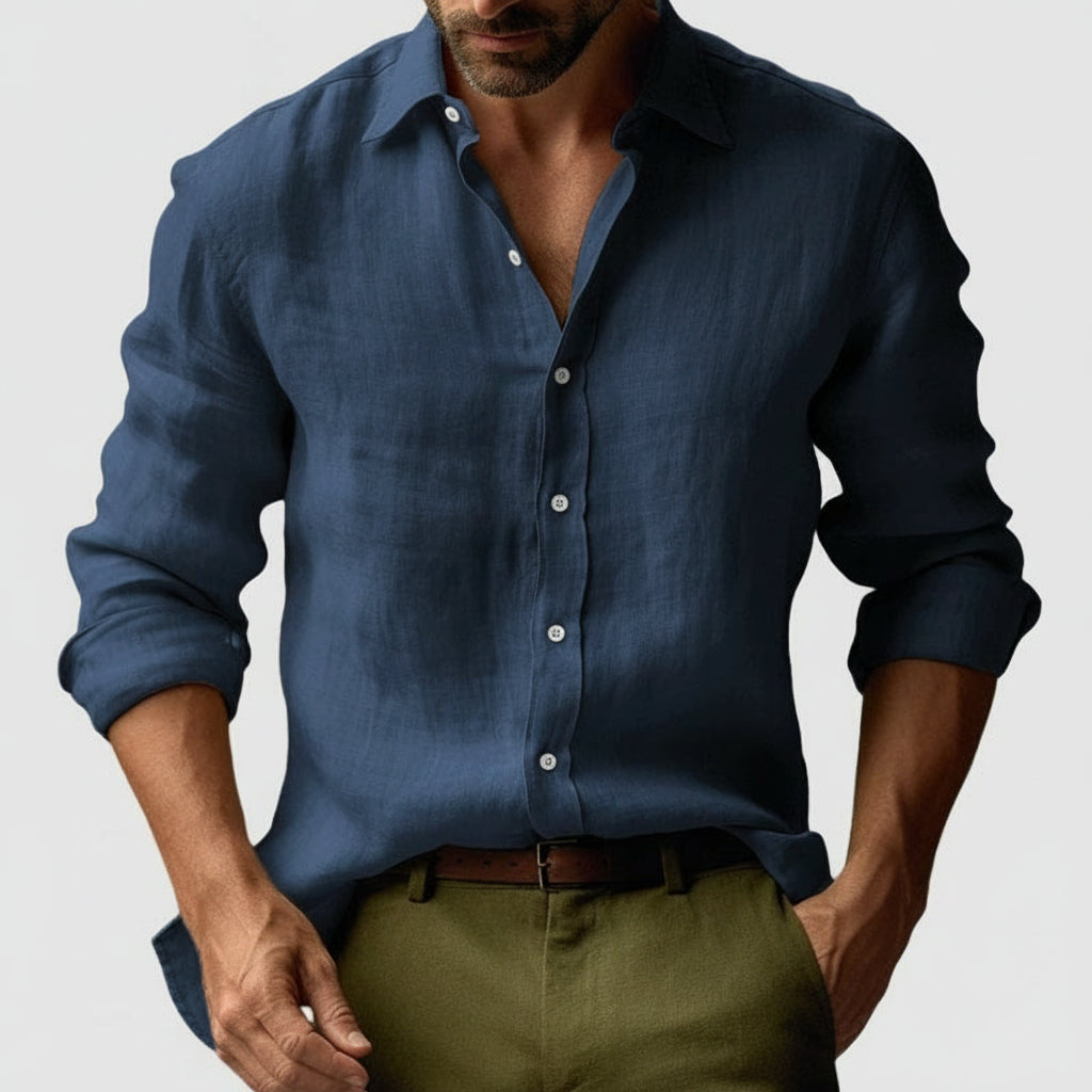 Cameron - Men's Vintage-Shirt with Buttons