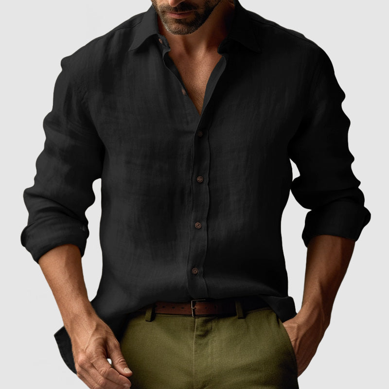 Cameron - Men's Vintage-Shirt with Buttons