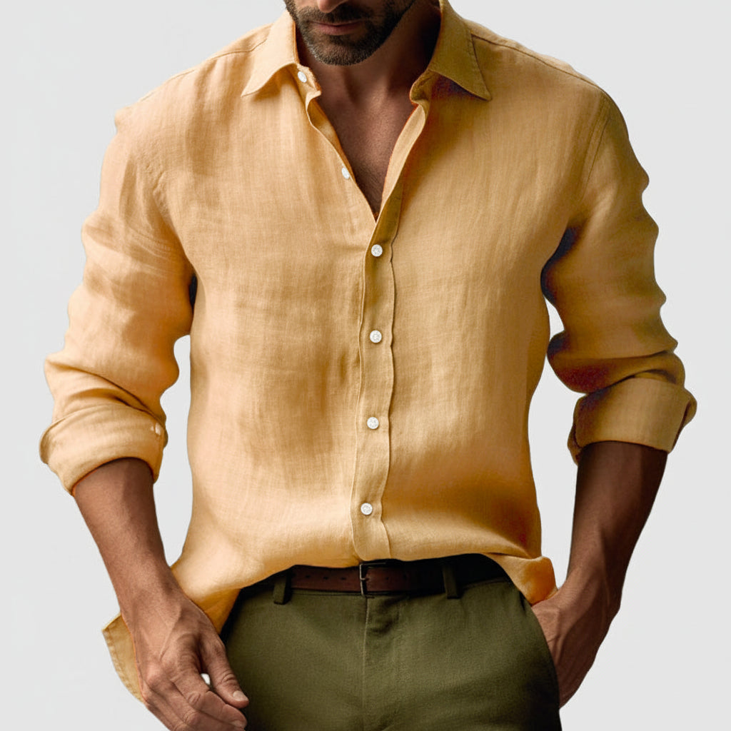 Cameron - Men's Vintage-Shirt with Buttons