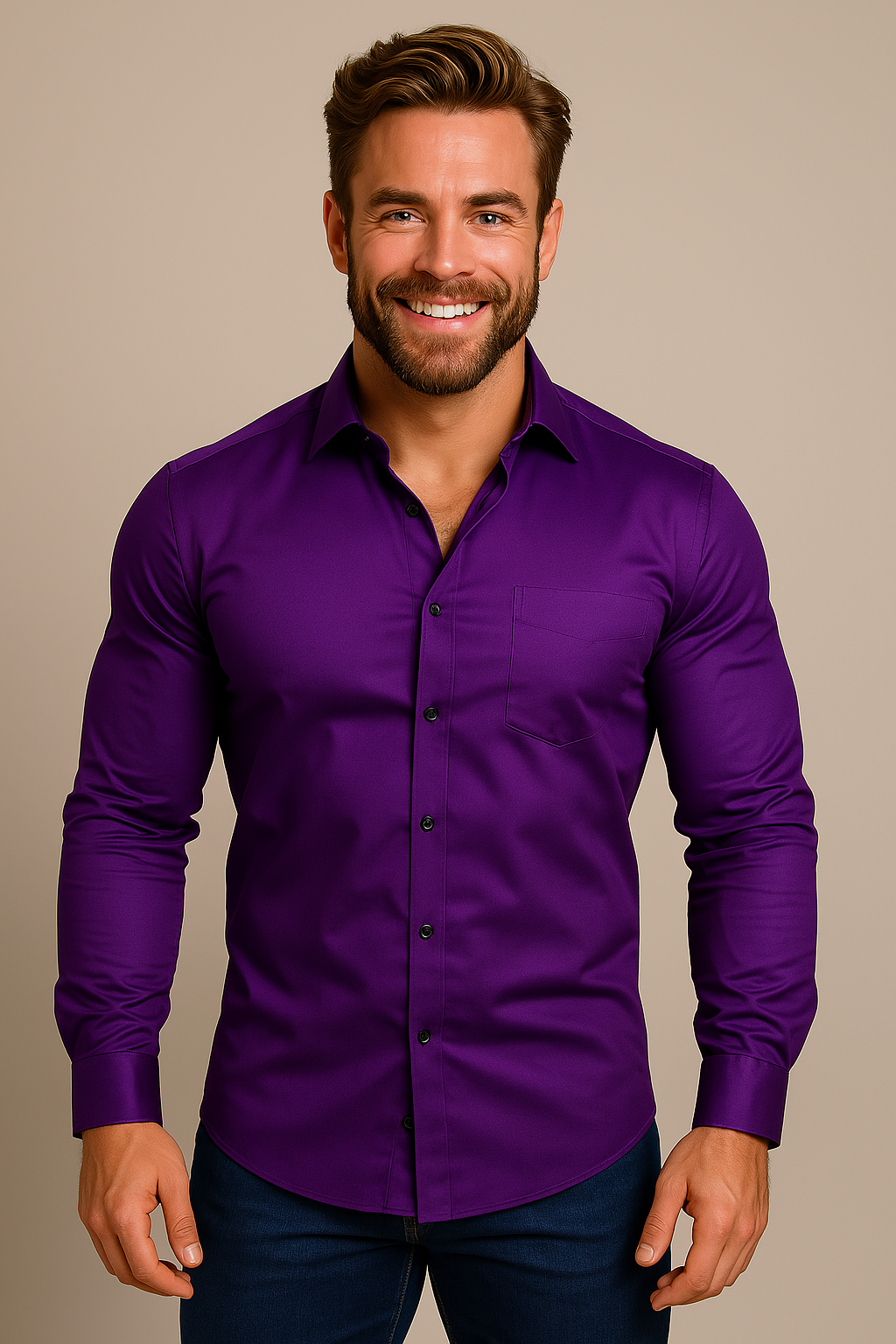 Lottie - Men's Spring Alltags Shirt with Tailliertem Cut