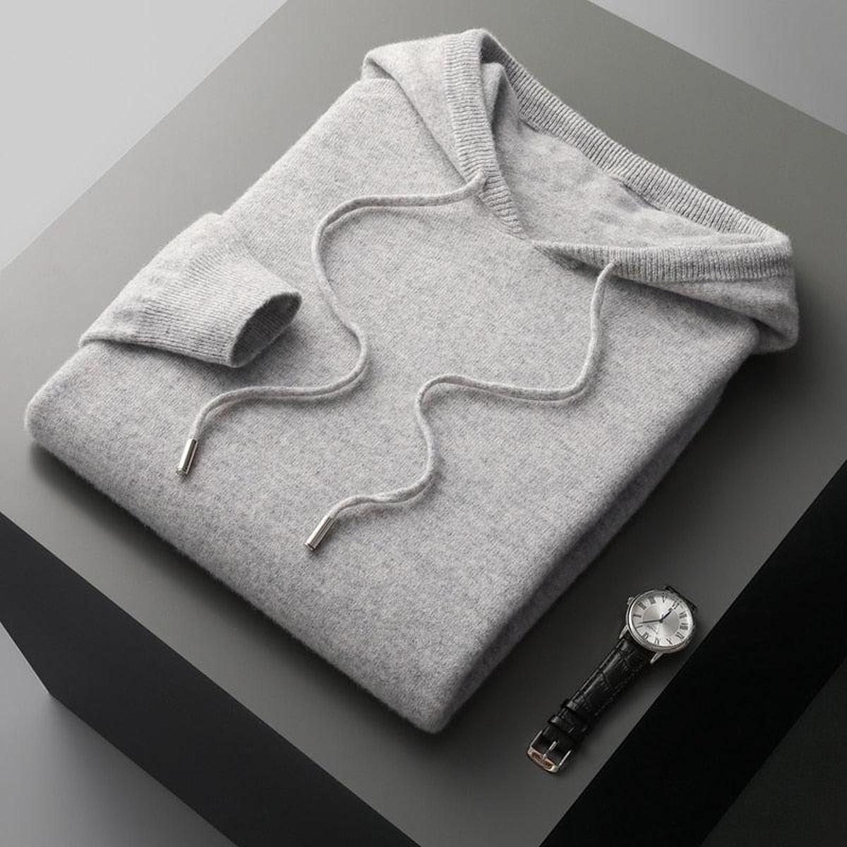 Jennifer - Men's Casual Knit Sweater with Hood
