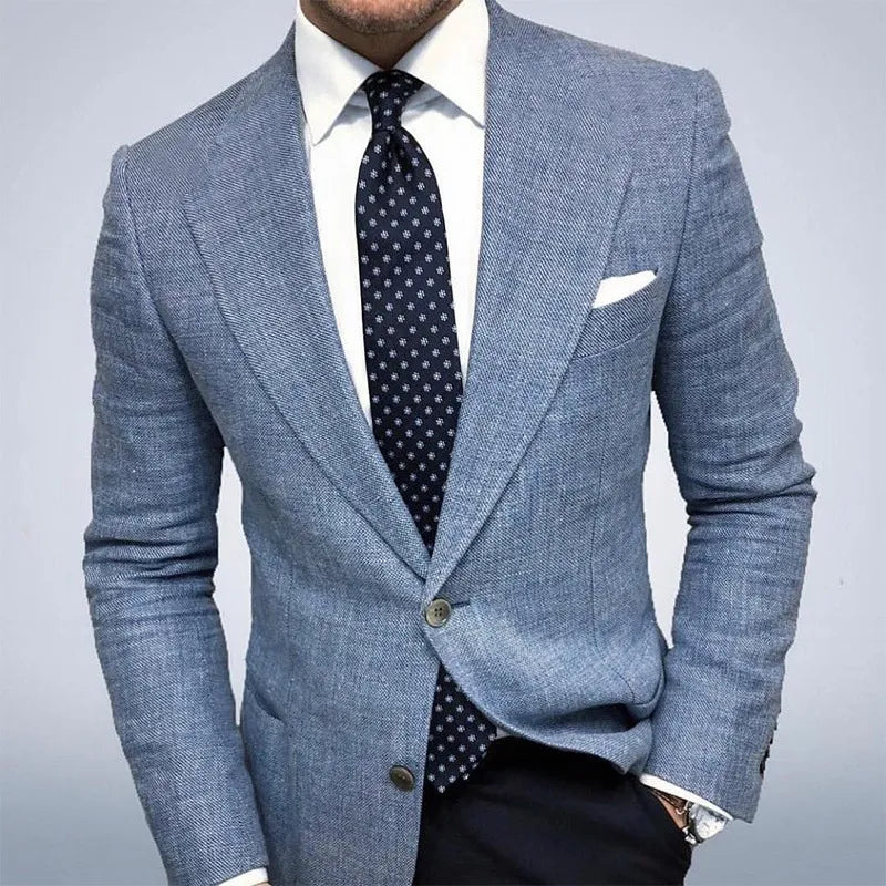 Sebastian - Men's Spring Structured Tailored Blazer with Texture