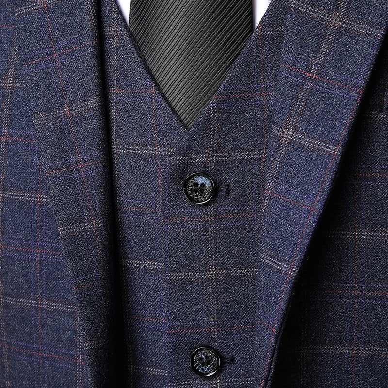 Riley - Men's Spring Windowpane Checked Suit Set