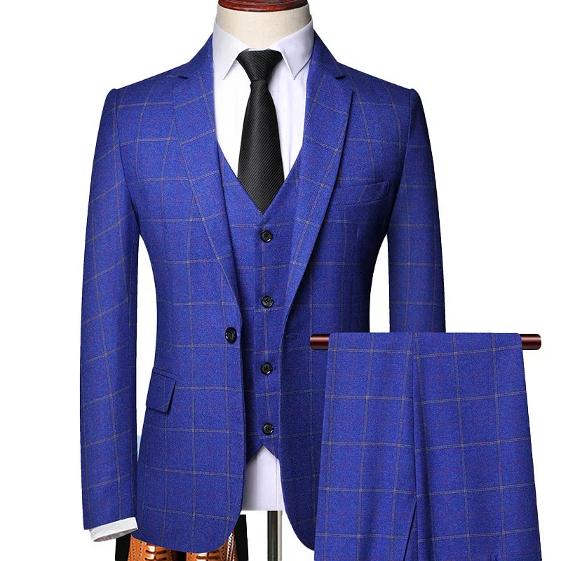 Riley - Men's Spring Windowpane Checked Suit Set