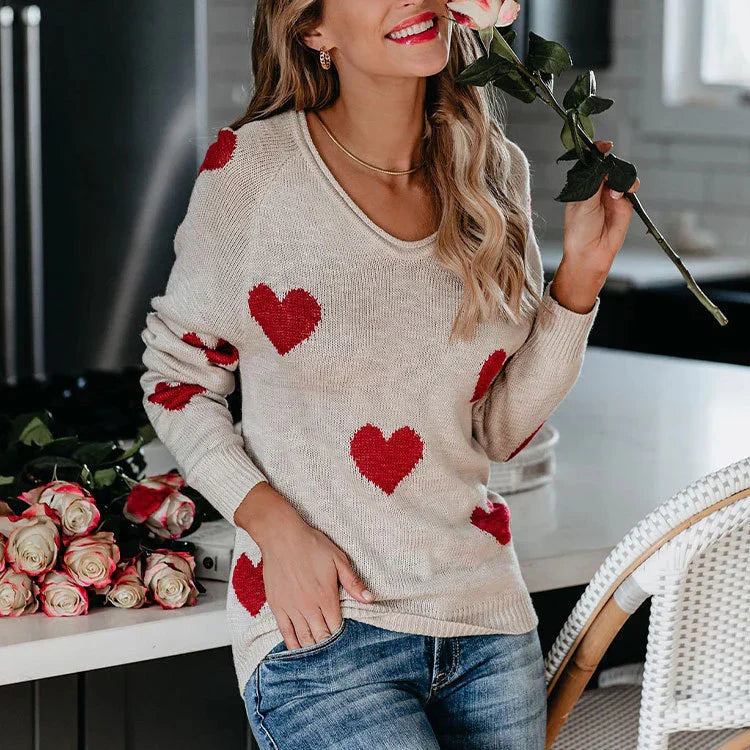 Alice - Women's-Christmas Sweater with Herzmuster