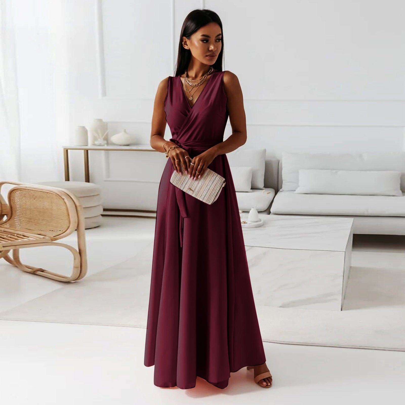 Rachel - Women's Wickel Maxi Dress for Wedding Guests