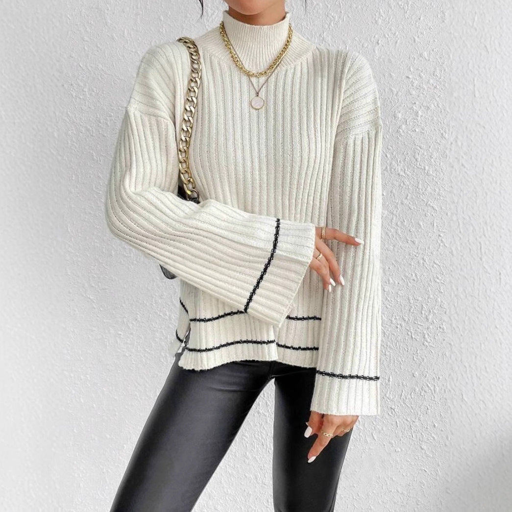 Deborah - Women's Ribbed Turtleneck Sweater for Spring