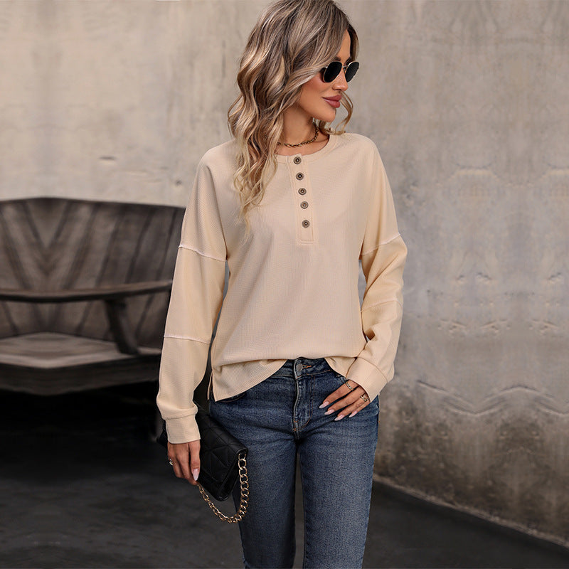 Lauren - Women's Long Sleeve Casual Top with Buttons