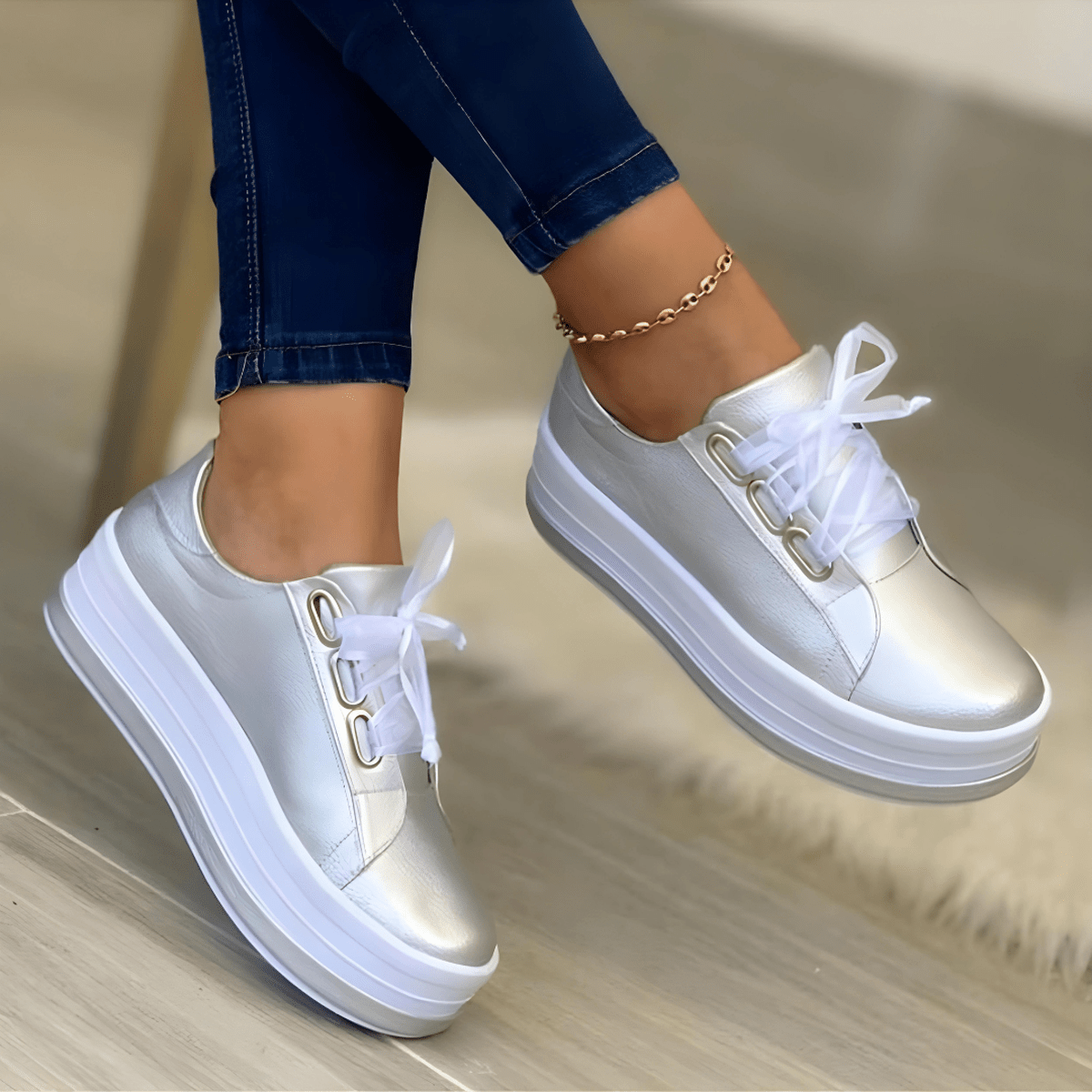 Chloe - Women's Modische Casual-Lace-Up Shoes
