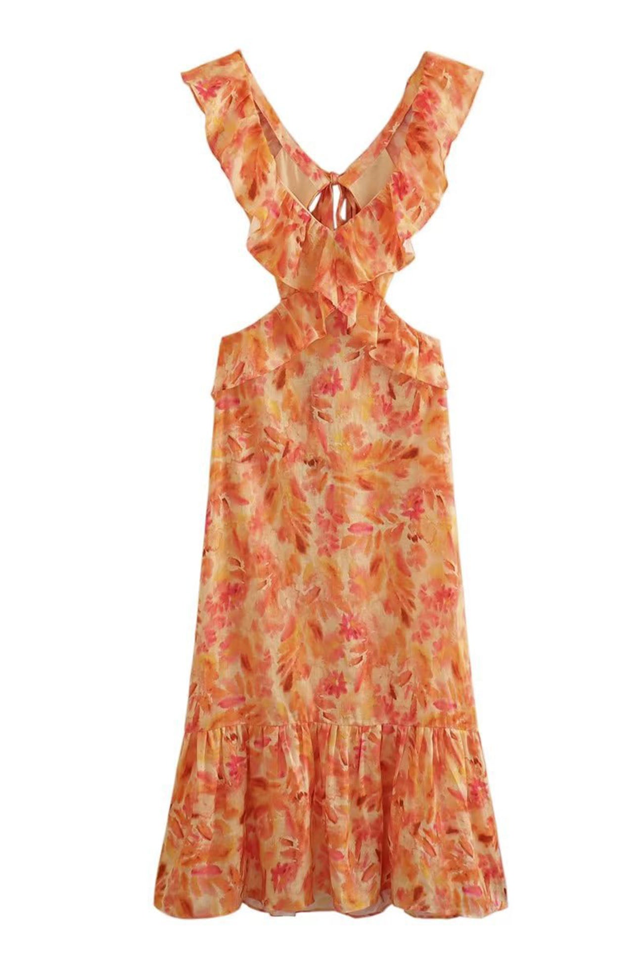 Abigail - Women's Floral Elegant Ruffle Maxi Dress