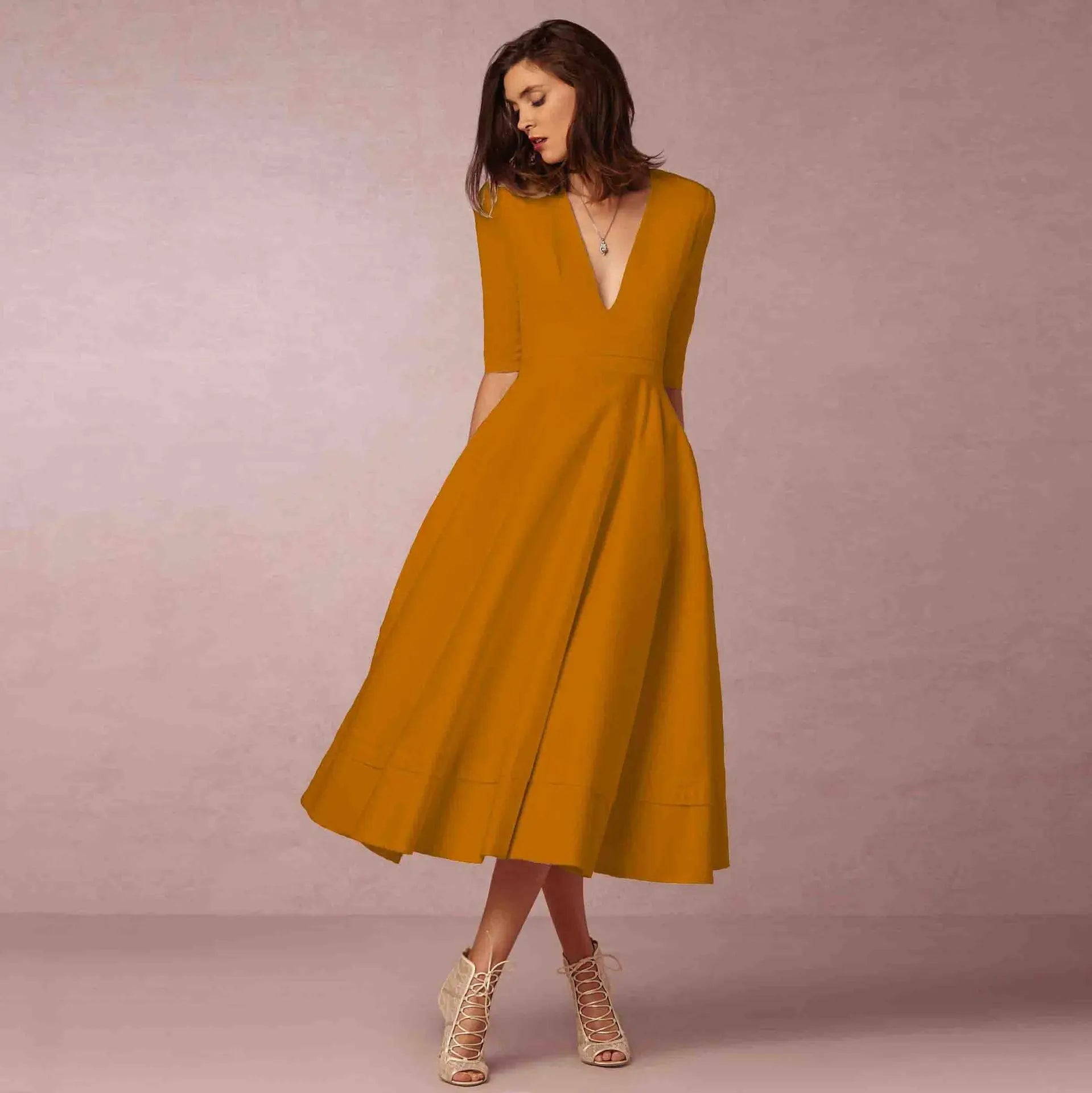 Isabella - Women's Elegant Flowing Midi Dress