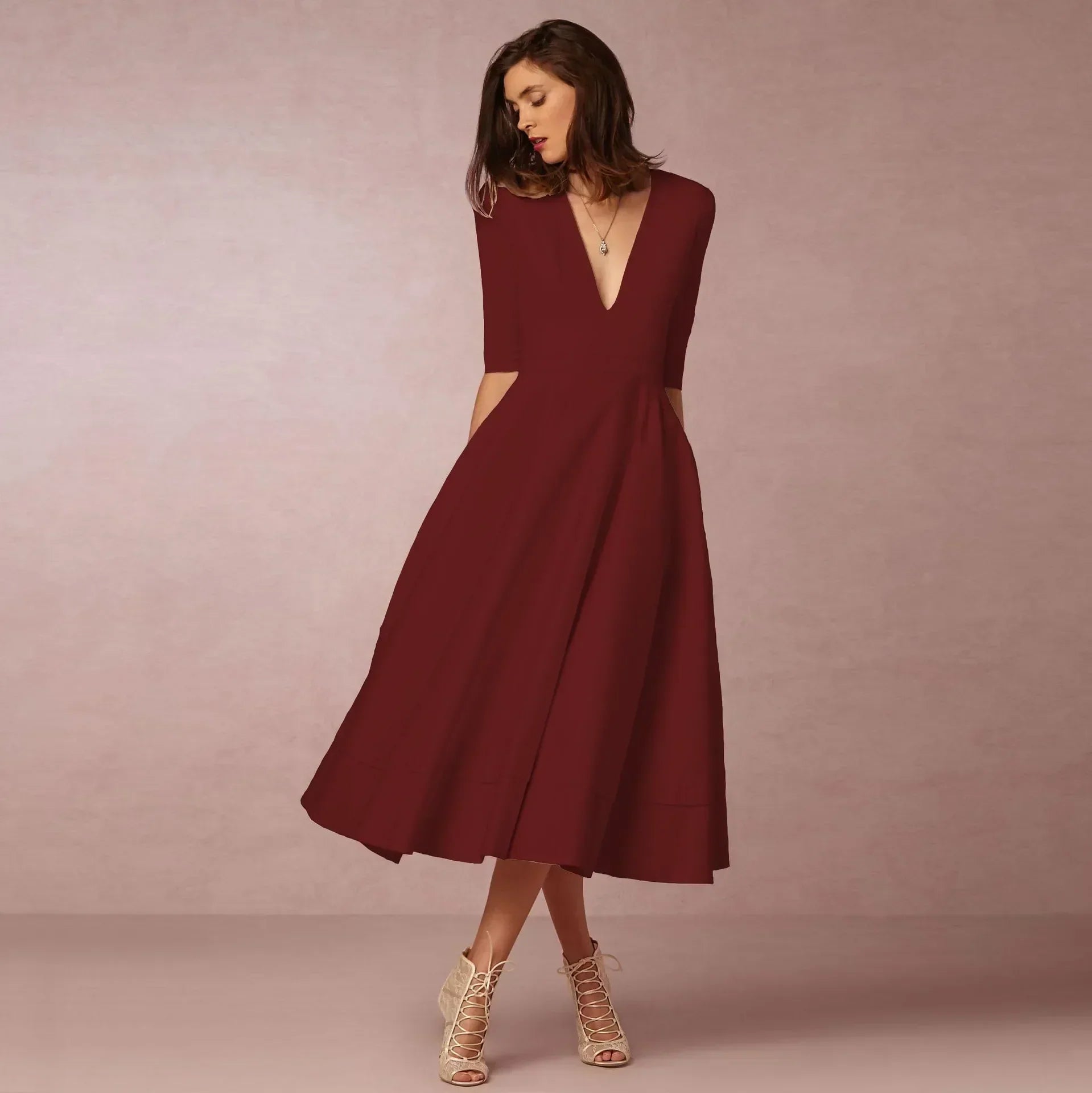 Isabella - Women's Elegant Flowing Midi Dress