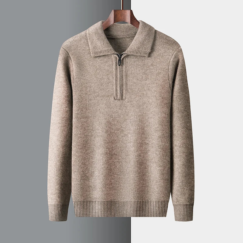 Beth - Men's Spring-Knit Sweater with Half Zip