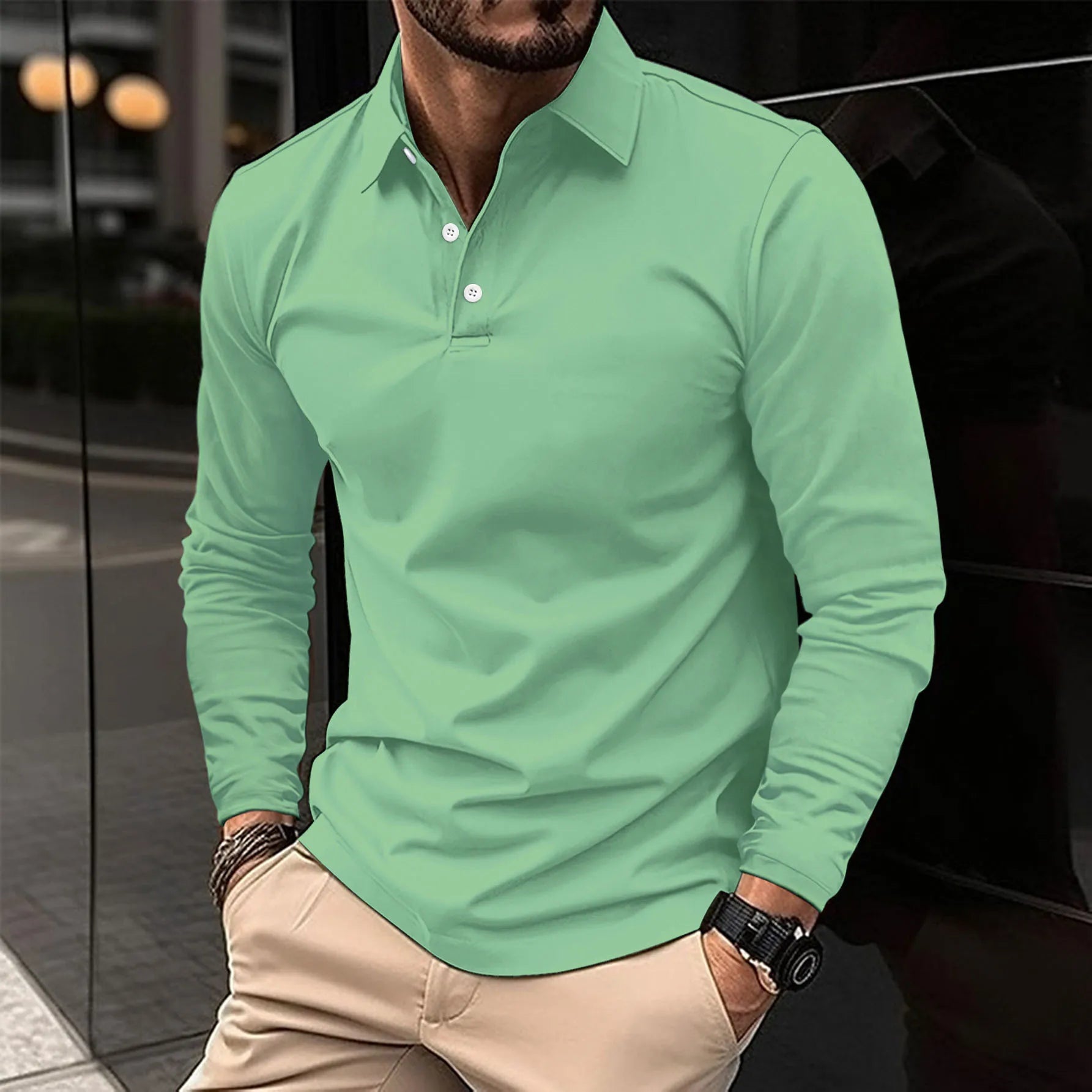 Taylor - Klassisches Long Sleeve-Polo Shirt