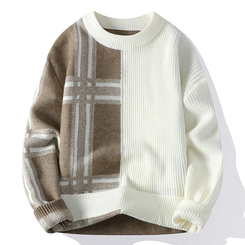 Harriet - Men's Spring-Colour Block-Round Neck-Sweater