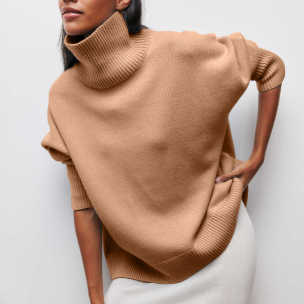 Maureen - Women's Oversized Spring Sweater with high Collar
