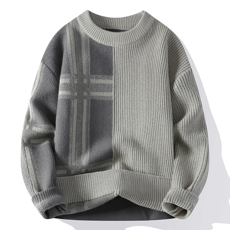 Harriet - Men's Spring-Colour Block-Round Neck-Sweater