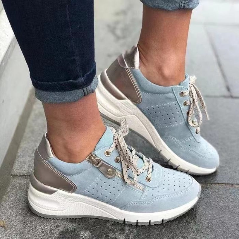 Susan - Women's Casual-Sneaker with runder Lace and Lacing