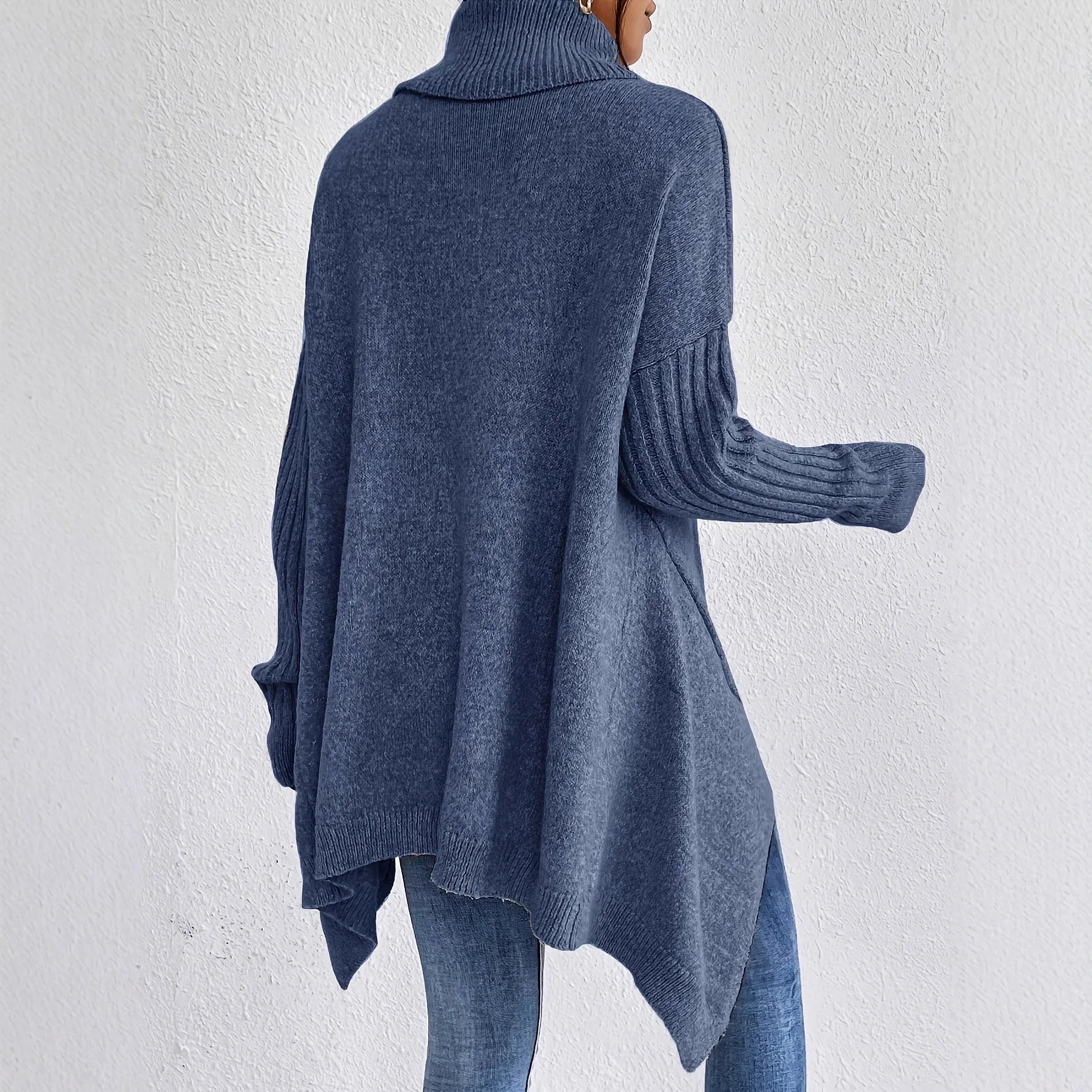 Naomi - Women's Cosy Oversized Spring Sweater with high Collar