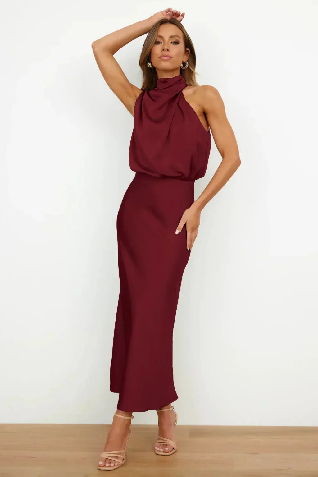 Ruby - Women's Chic Halterneck Evening Dress