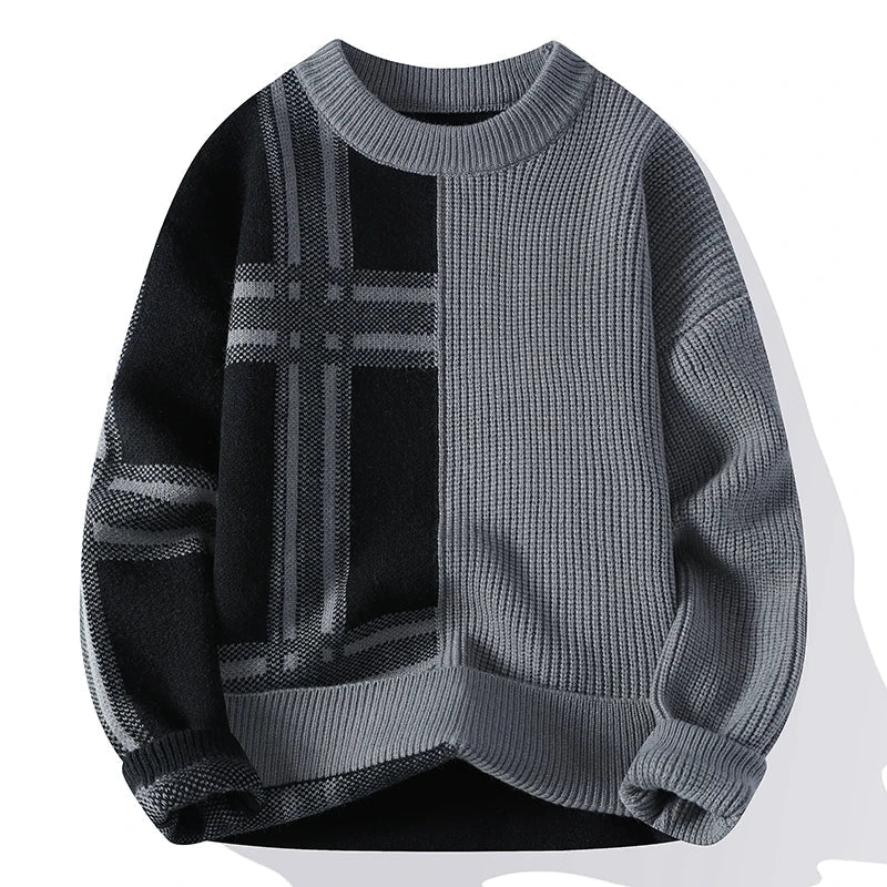 Harriet - Men's Spring-Colour Block-Round Neck-Sweater