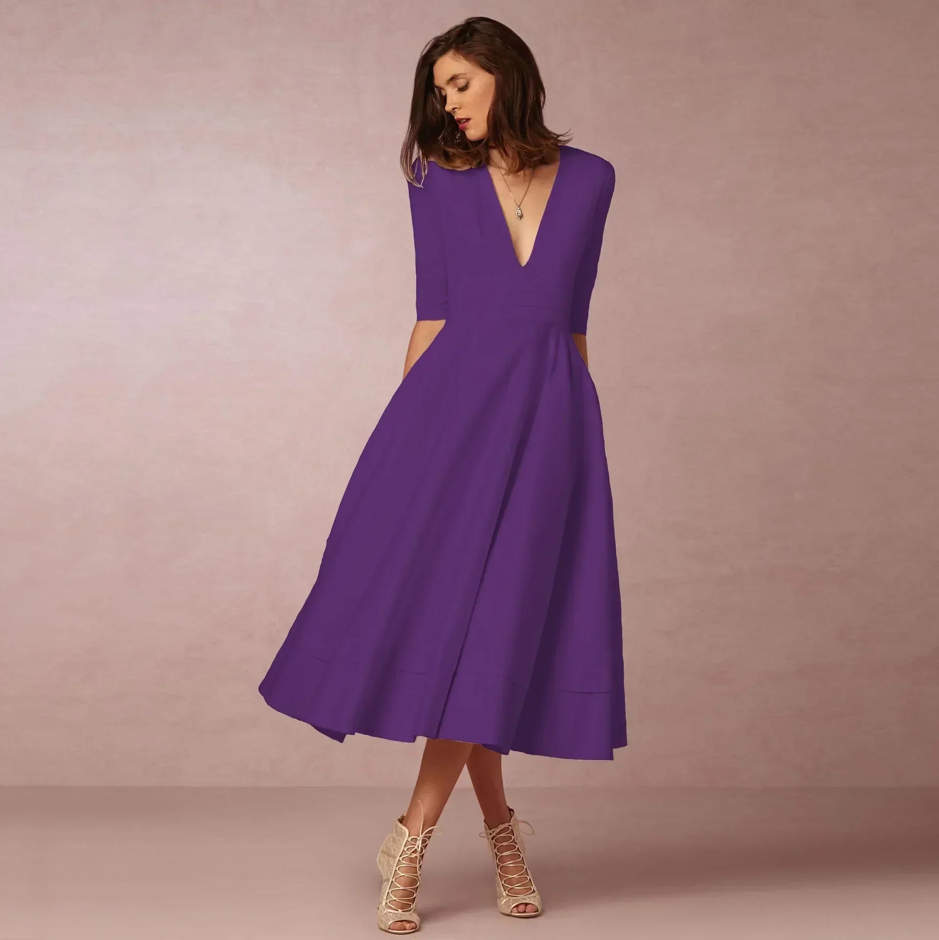 Isabella - Women's Elegant Flowing Midi Dress