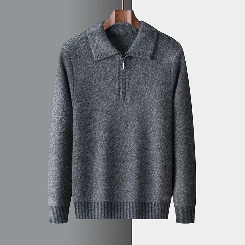 Beth - Men's Spring-Knit Sweater with Half Zip
