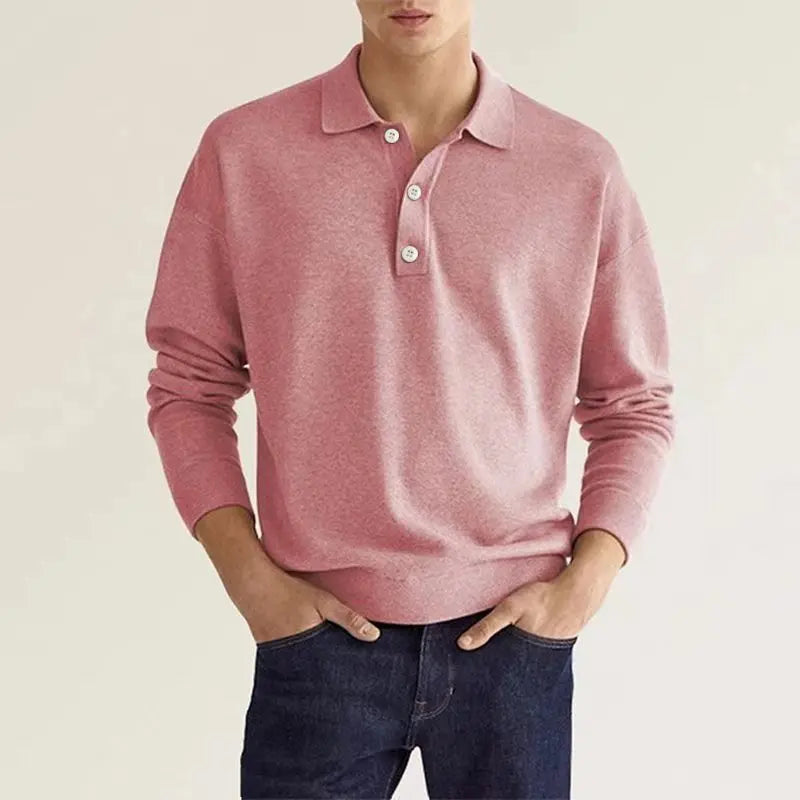 Malcolm - Men's Casual-Polo Shirt with langen Sleeves