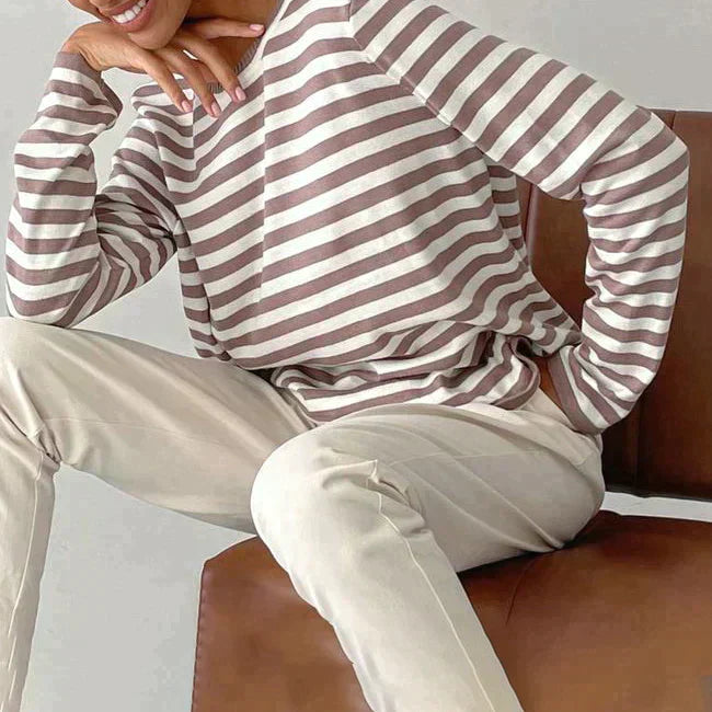 Abigail - Women's Casual Striped Long Sleeve Shirt