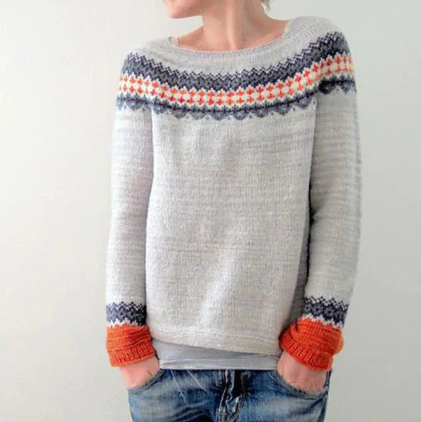 Amelia - Women's-Spring-Christmas Sweater with nordischem Pattern