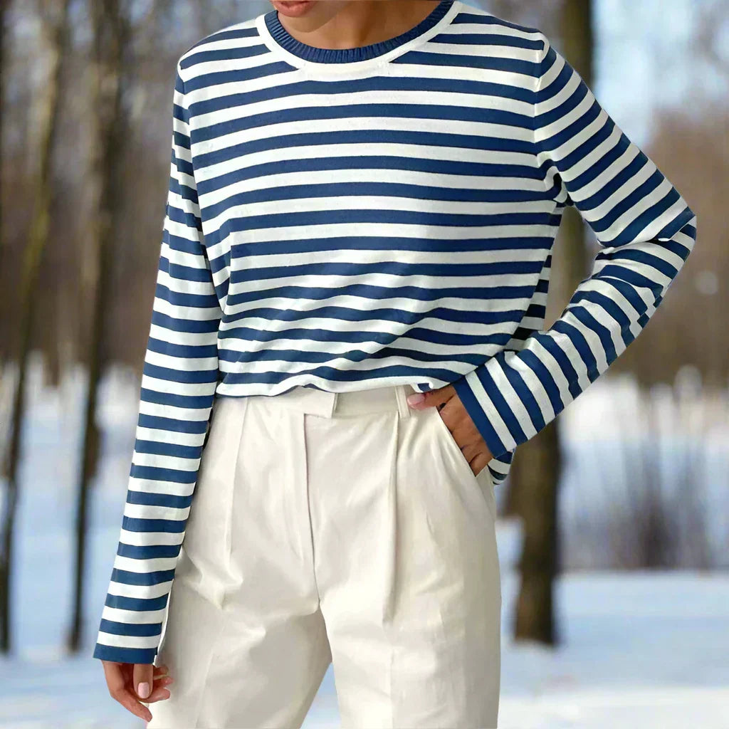 Abigail - Women's Casual Striped Long Sleeve Shirt